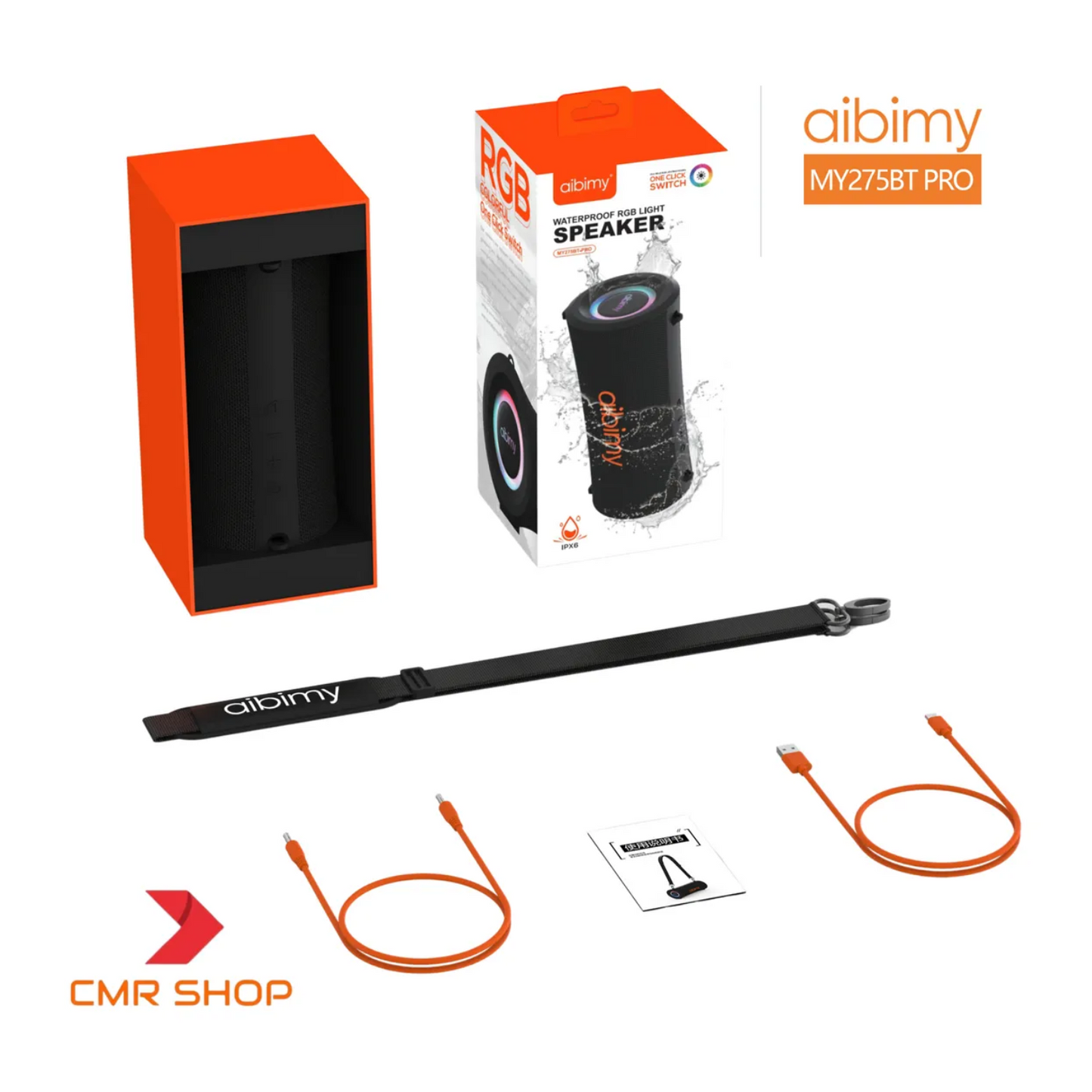 Parlante Aibimy My-275BT Recargable Ip67 Rgb Potente 30w