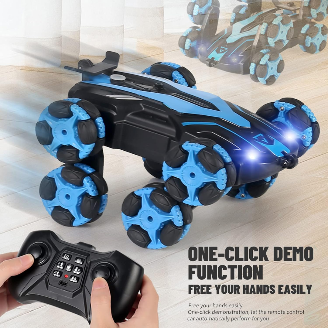 Carro Control Remoto Stunt 8w Luz Y Humo 360° Recargable