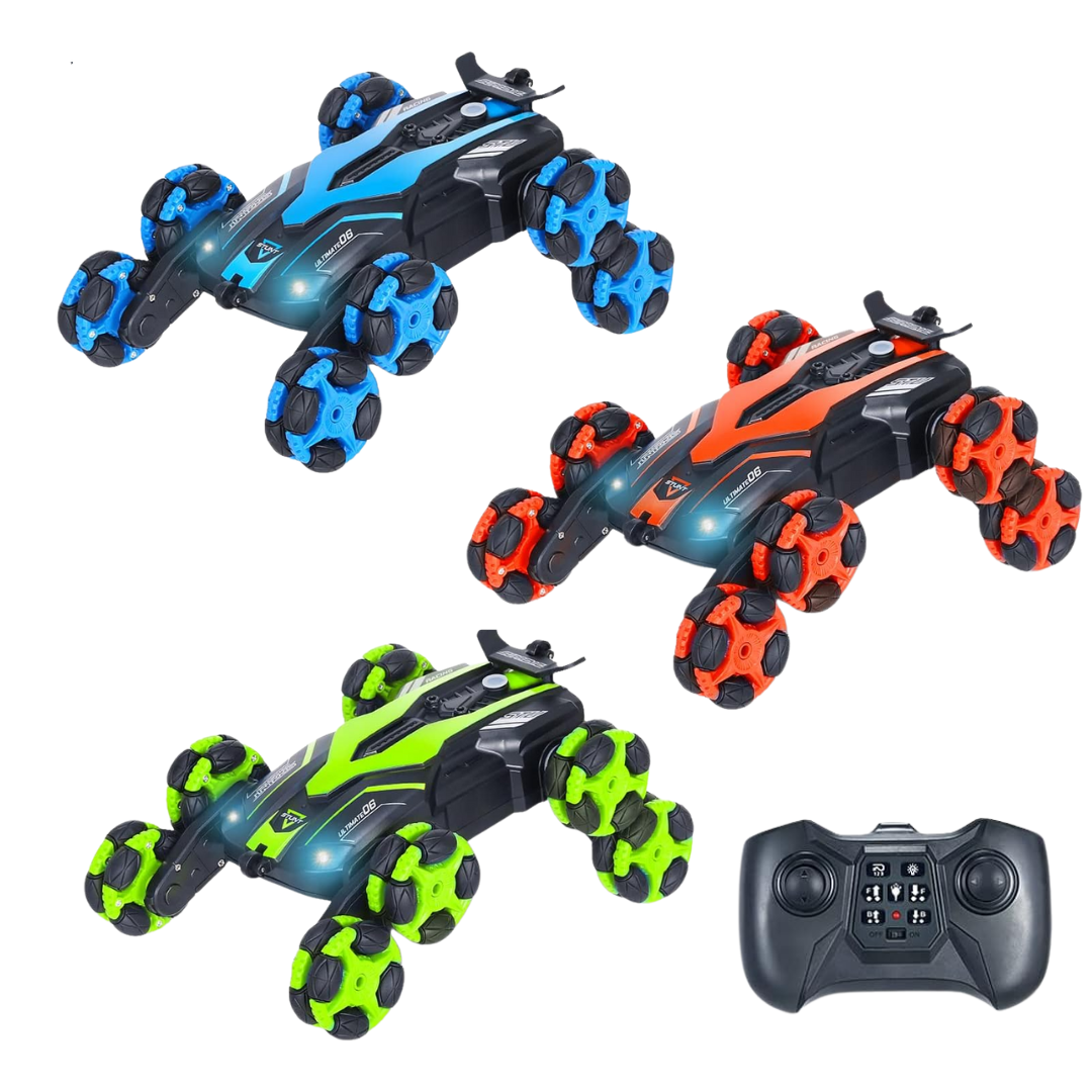 Carro Control Remoto Stunt 8w Luz Y Humo 360° Recargable