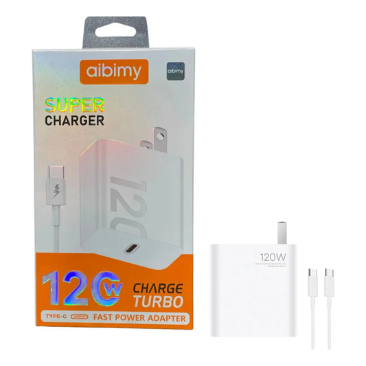 Cargador Carga Rapida 120w Tipo C Aibimy Blanco