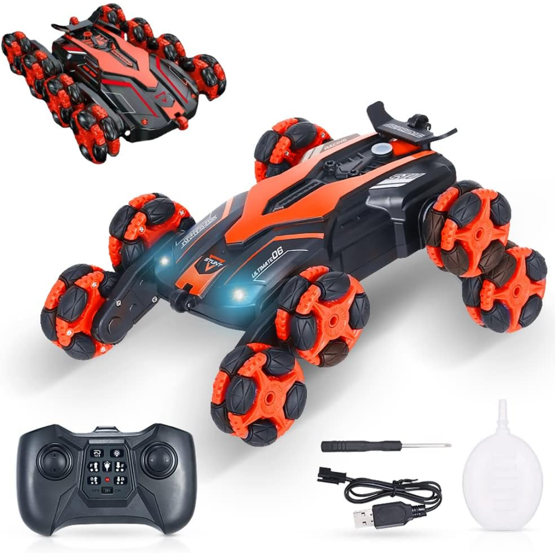 Carro Control Remoto Stunt 8w Luz Y Humo 360° Recargable