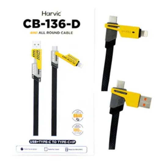 Cable Harvic 4 Convertidores Usb-a Usb-c Y Lightning