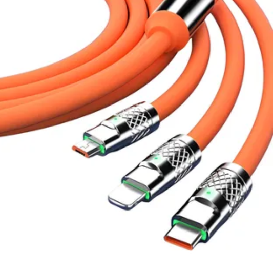 Cable De Carga  Rapida Multiple  3 Puertos Reforzado 6.0mm