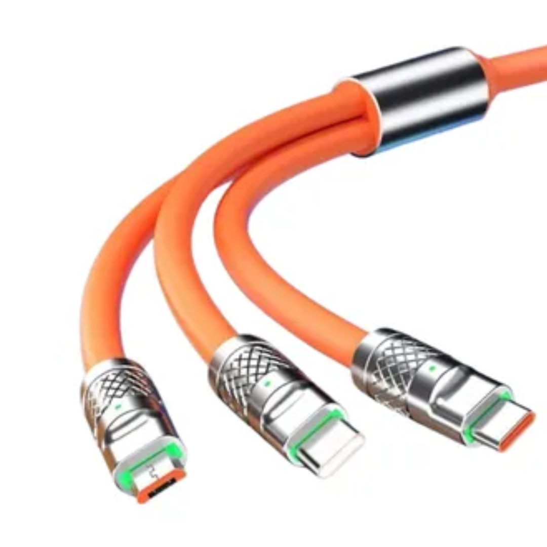 Cable De Carga  Rapida Multiple  3 Puertos Reforzado 6.0mm