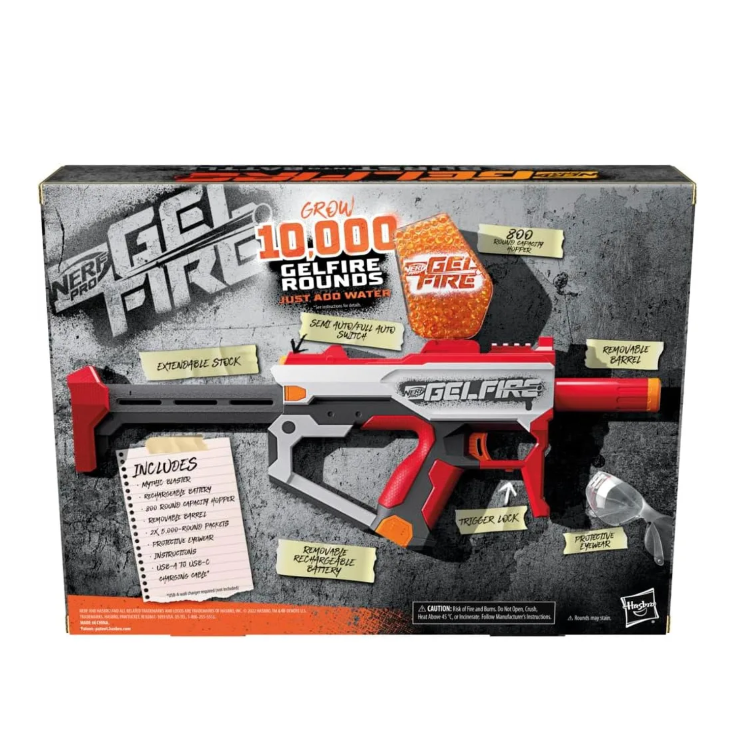 Pistola Nerf Pro Gelfire Automática 10,000 Balas De Hidrogel